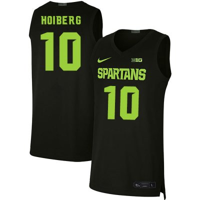 Men Michigan State Spartans NCAA #10 Jack Hoiberg Black Authentic Nike Stitched College Basketball Jersey UO32C30QB